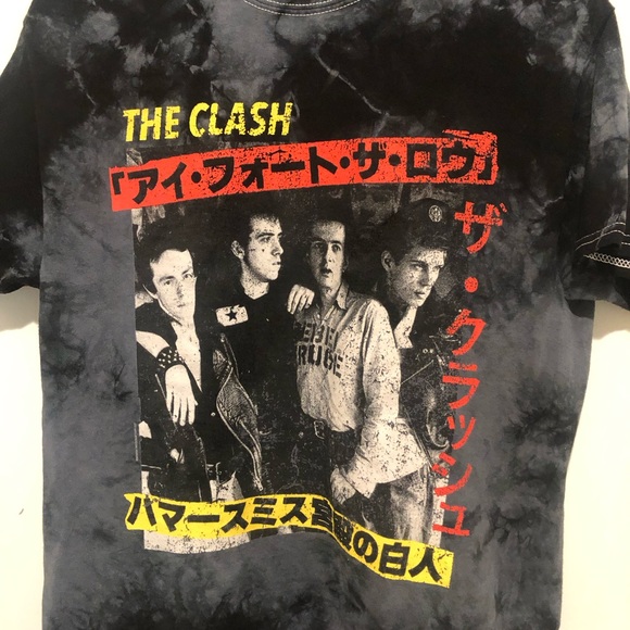 The Clash Black Tie Dye Band Shirt - Picture 2 of 4